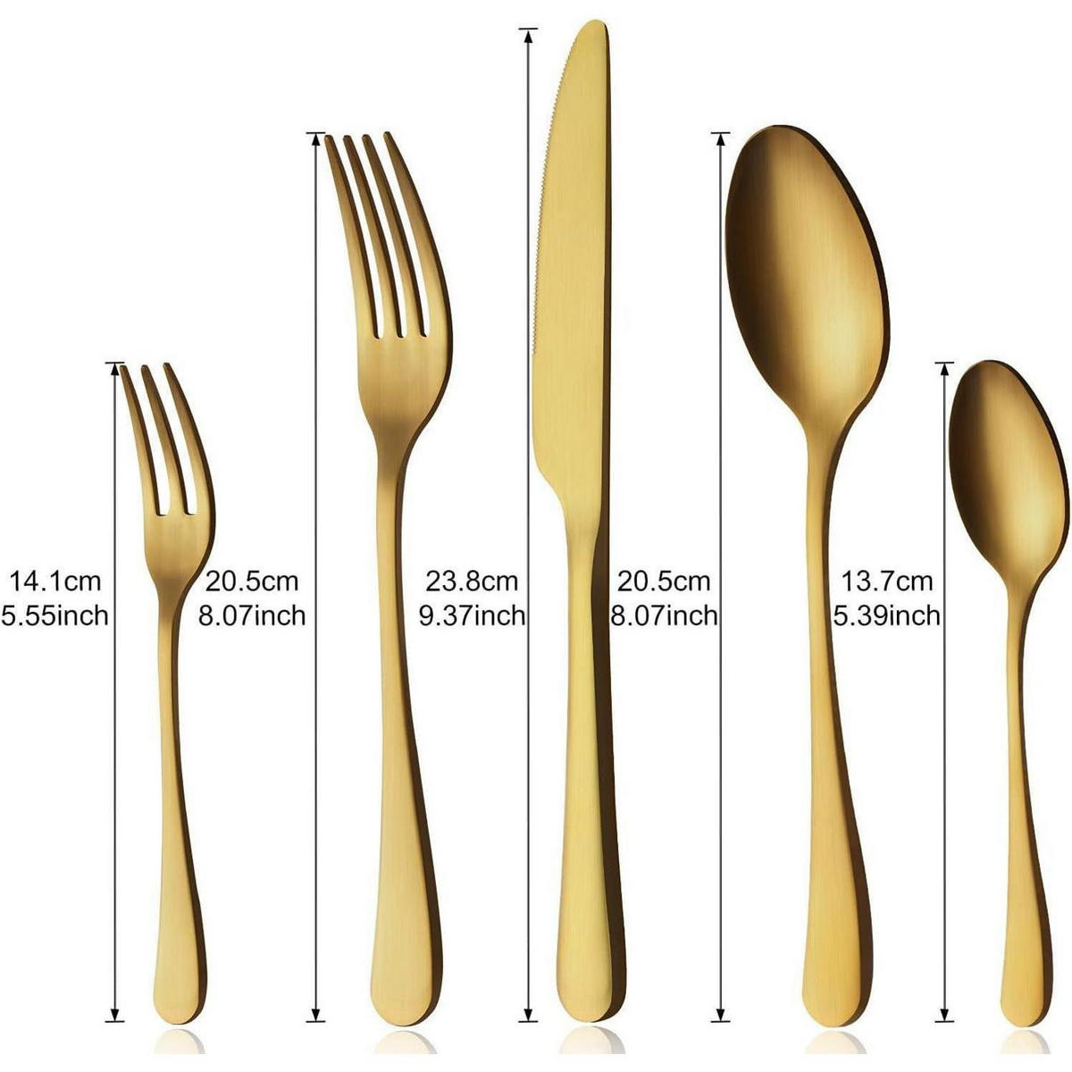 BESTECK Set 30-teilig Matt Gold - Goldfarben, Metall