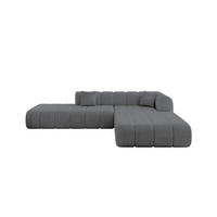 ROHOVÁ SEDAČKA s otomanem, pravá BILA-L 289x176x71 Tmavě šedá Manšestr - černá/tmavě šedá, kompozitní dřevo/textil (289/176cm) - ALTDECOR