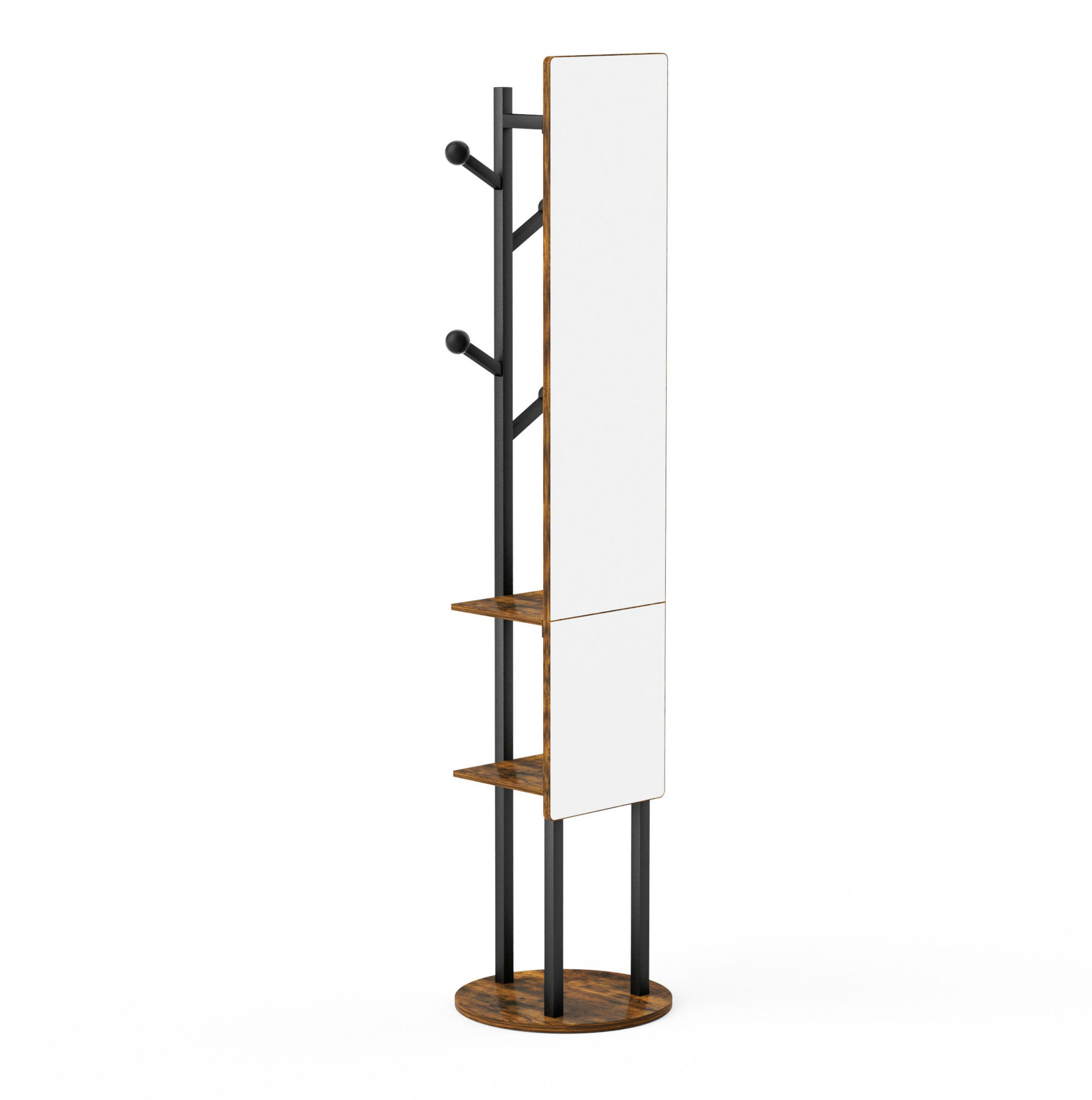 KLEIDERSTÄNDER 135/30 cm Schwarz/Braun aus Holzwerkstoff und Stahl drehbar - Schwarz, Holzwerkstoff (40/174/40cm) - OKMYHOME