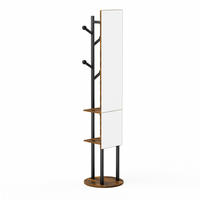 KLEIDERSTÄNDER 135/30 cm Schwarz/Braun aus Holzwerkstoff und Stahl drehbar - Schwarz, Holzwerkstoff (40/174/40cm) - OKMYHOME