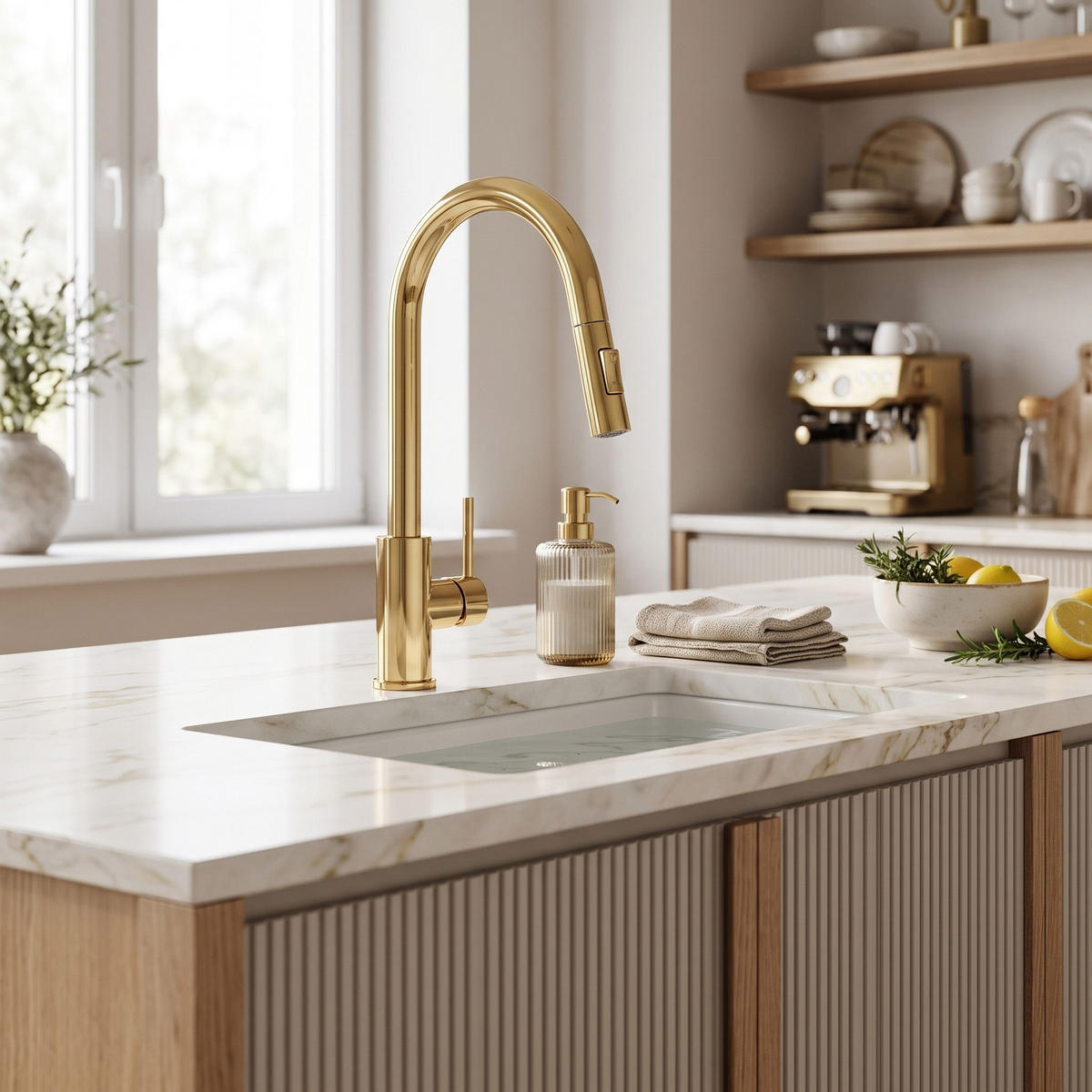 LUFTAUSLASS Mit Perlator Für Küchenarmatur Rea Fresh Gold - Goldfarben, Kunststoff (3/8.6/3cm) - REA