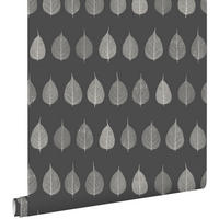 TAPETE Skelettblätter 53 cm x 10.05 m - Schwarz, Papier (53/1000cm) - ESTAhome