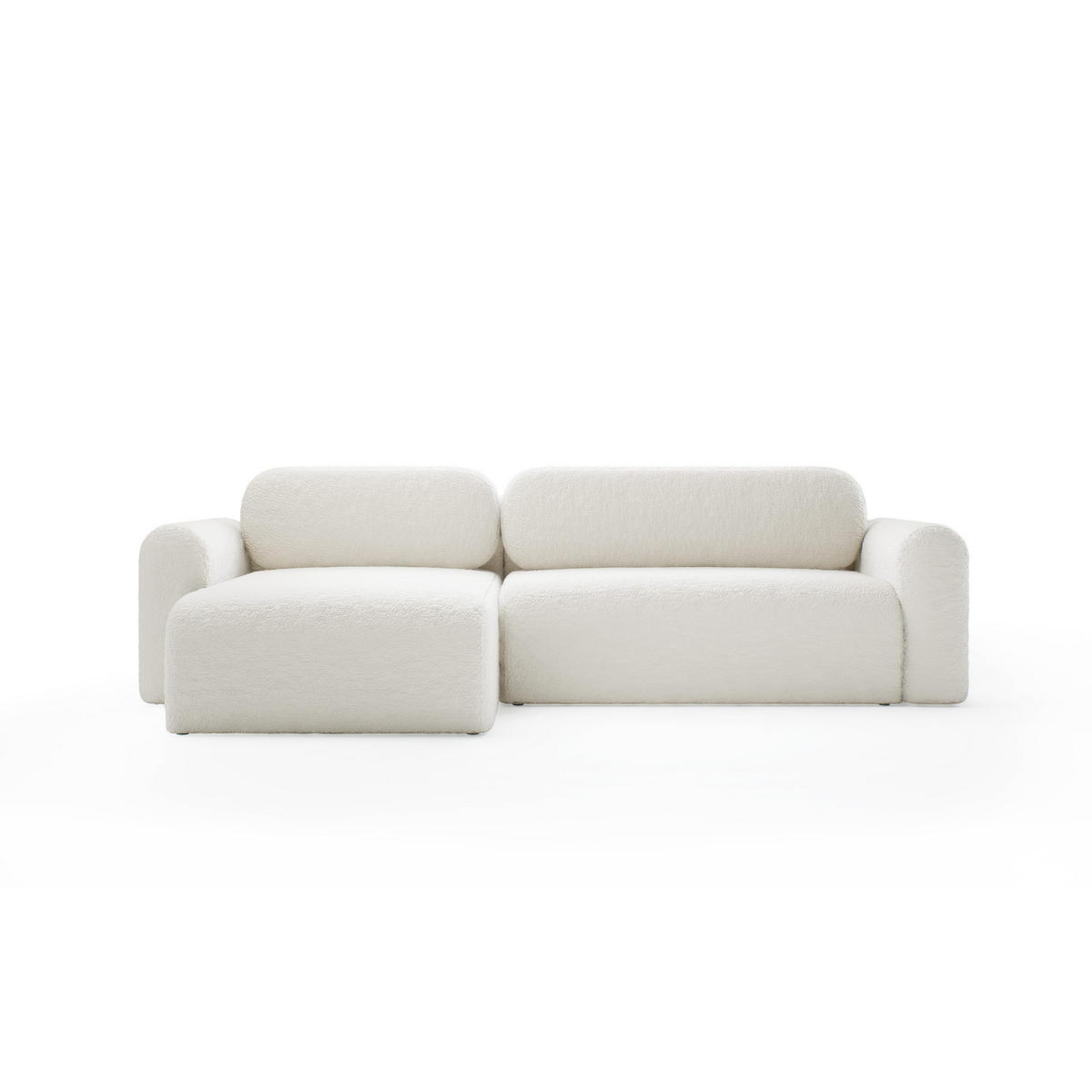 ECKSOFA mit Schlaffunktion Thekla, Creme - Creme, Textil (286/100cm) - Fedve