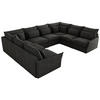 WOHNLANDSCHAFT VERSO U 8M Dunkelgrau Velvet - Dunkelgrau/Schwarz, Kunststoff/Textil (362/93/270cm) - MKS