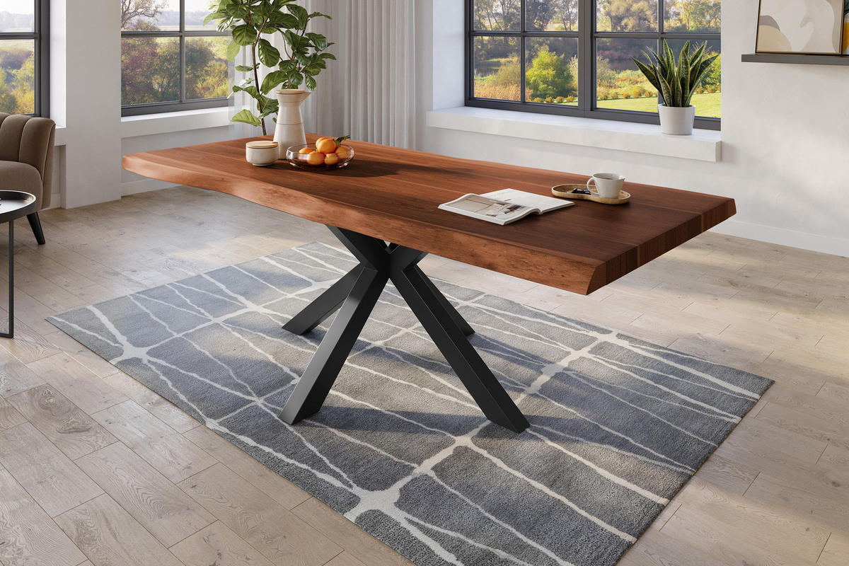 ESSTISCH TITAN - Schwarz/Braun, Holz (110/200/79cm) - SAM