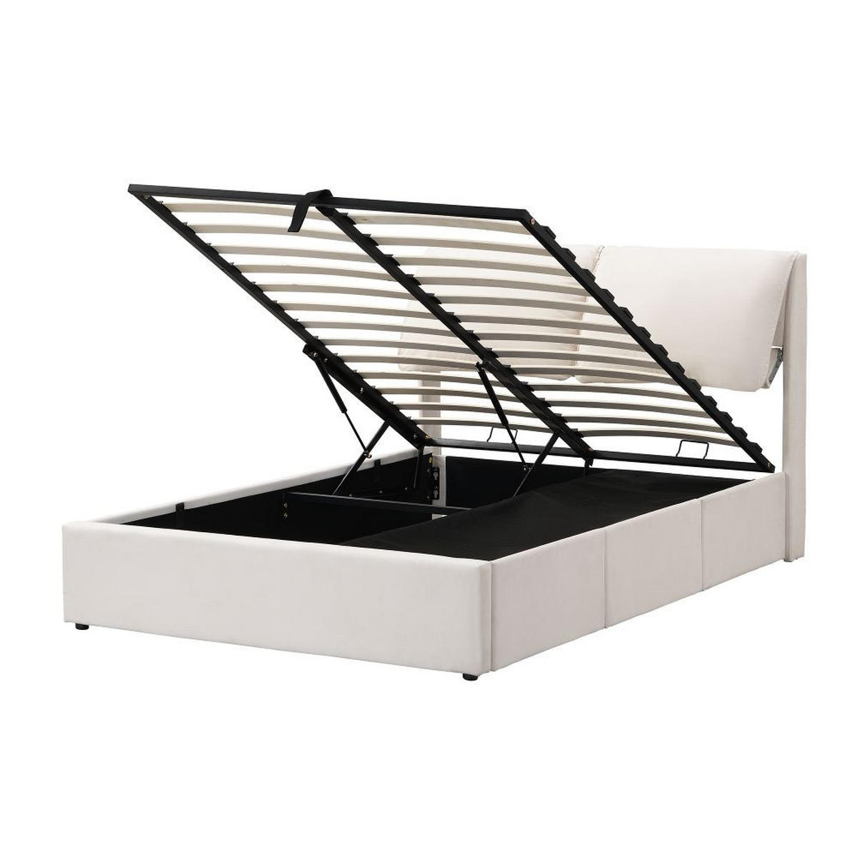 POLSTERBETT 140/200 cm in Weiß mit Drei Schubladen - Weiß, Holz/Textil (140/200cm) - KOMHTOM