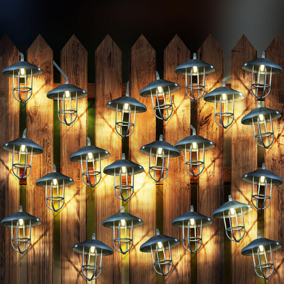 LED AUSSENLEUCHTE Solar Lichterkette Silber - Silberfarben, Metall (200/6/6cm)