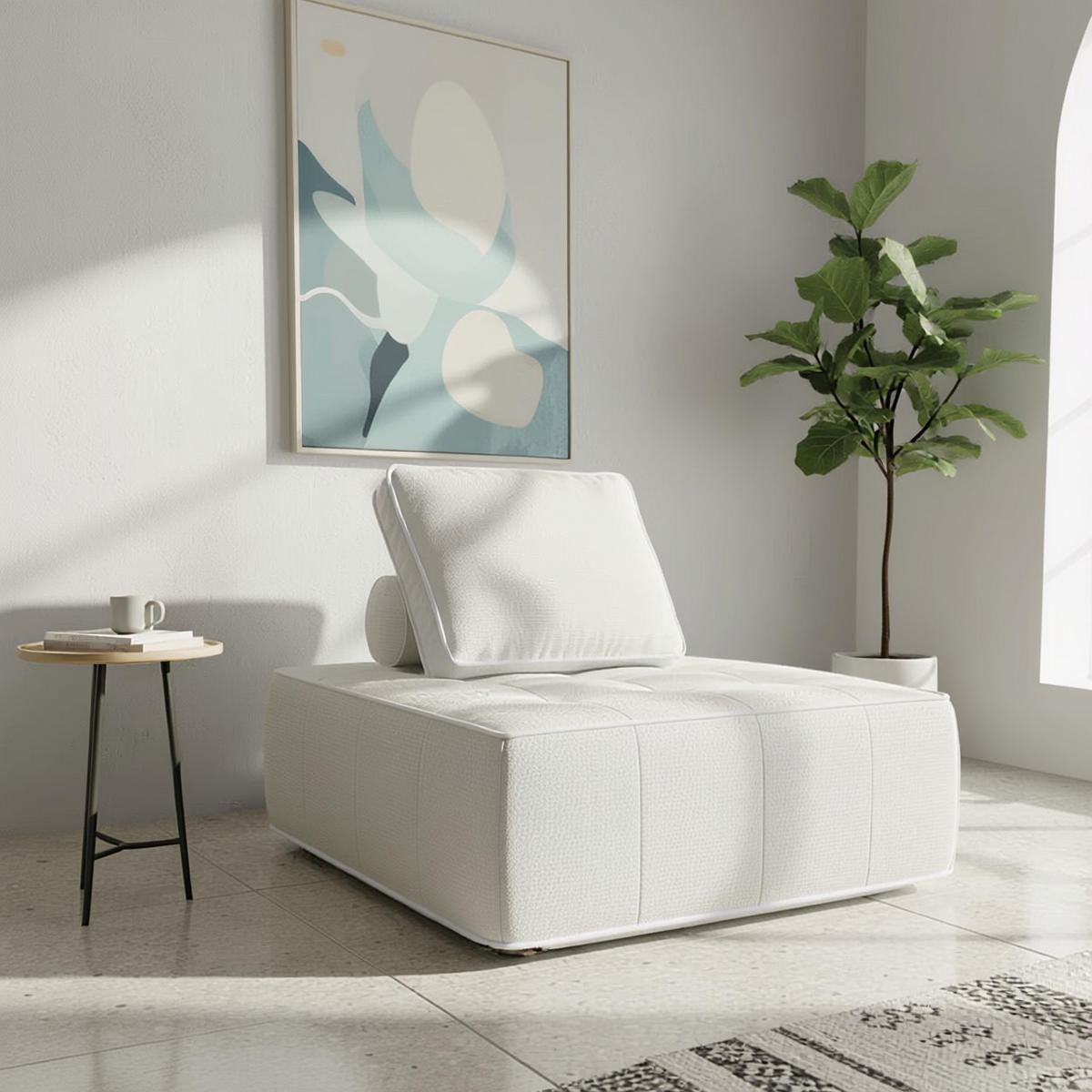 SESSEL Zen Weiß 1-Sitzer - Weiß, Textil (100/75/100cm) - COCO Living