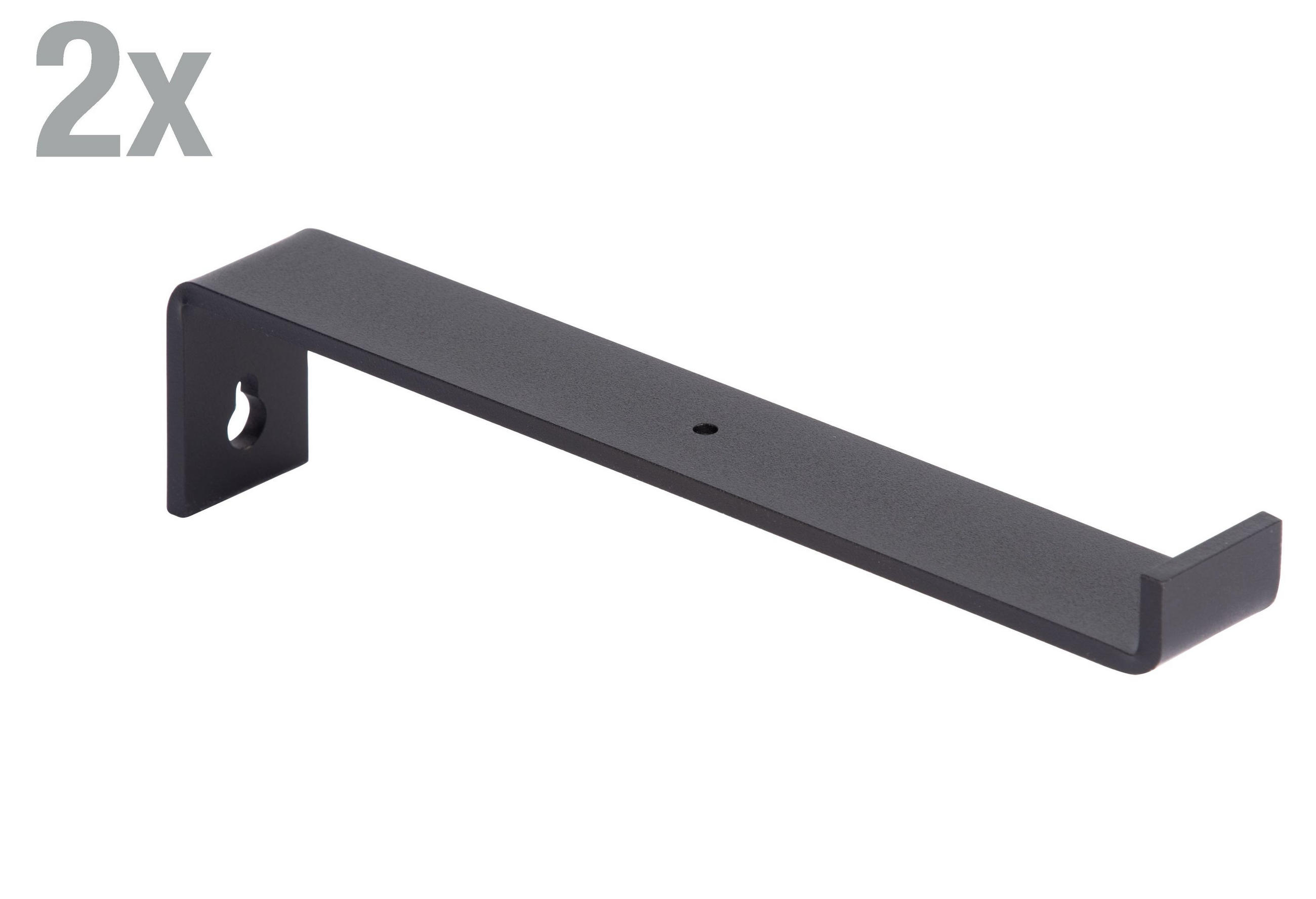 REGALTRÄGER als 2er Set Ben, Stahl in verschiedenen Trendfarben und Größen - Schwarz, Metall (3/6.2/20.9cm) - Alberts
