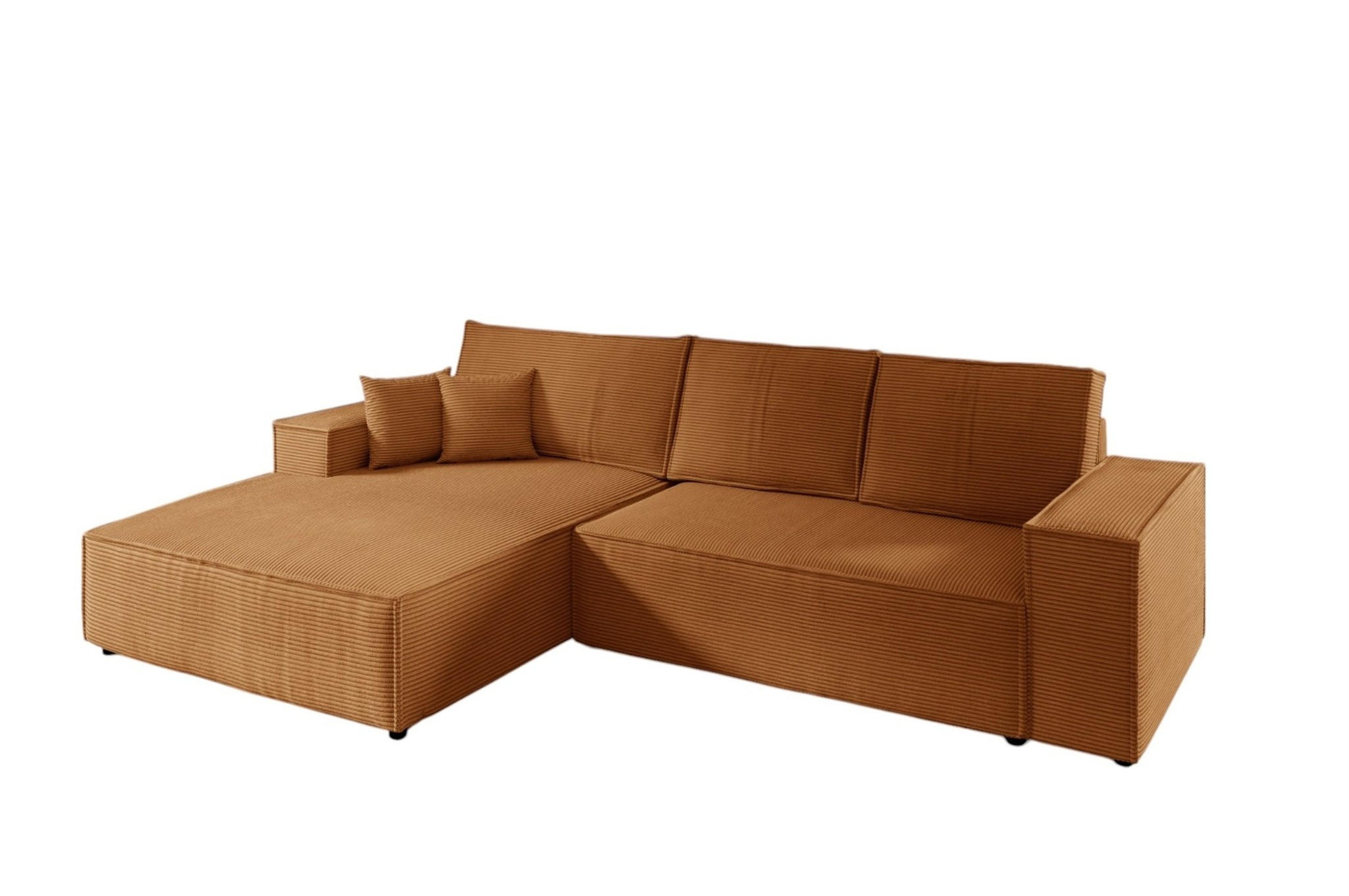 ECKSOFA Corunia In Poso - Rotbraun, Holzwerkstoff/Textil (294/185cm) - Fun Möbel