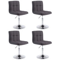 DREHSTUHL 4er Set Stoff schwarz - Chromfarben/Schwarz, Textil/Metall (44/74/49cm) - CLP