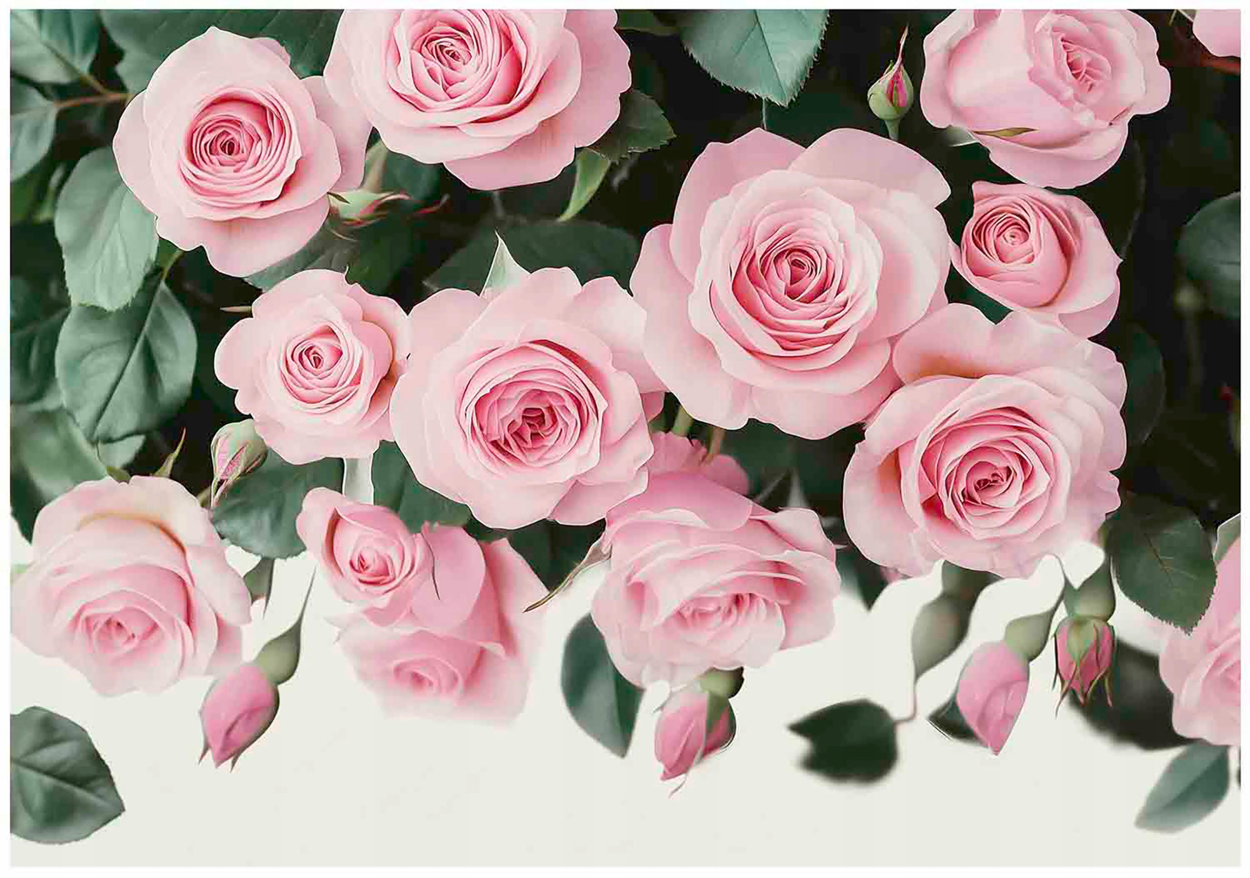 FOTOTAPETE Blumen Rosen Schlafzimmer 250x175 - Multicolor, Papier (250/175cm) - Wallarena