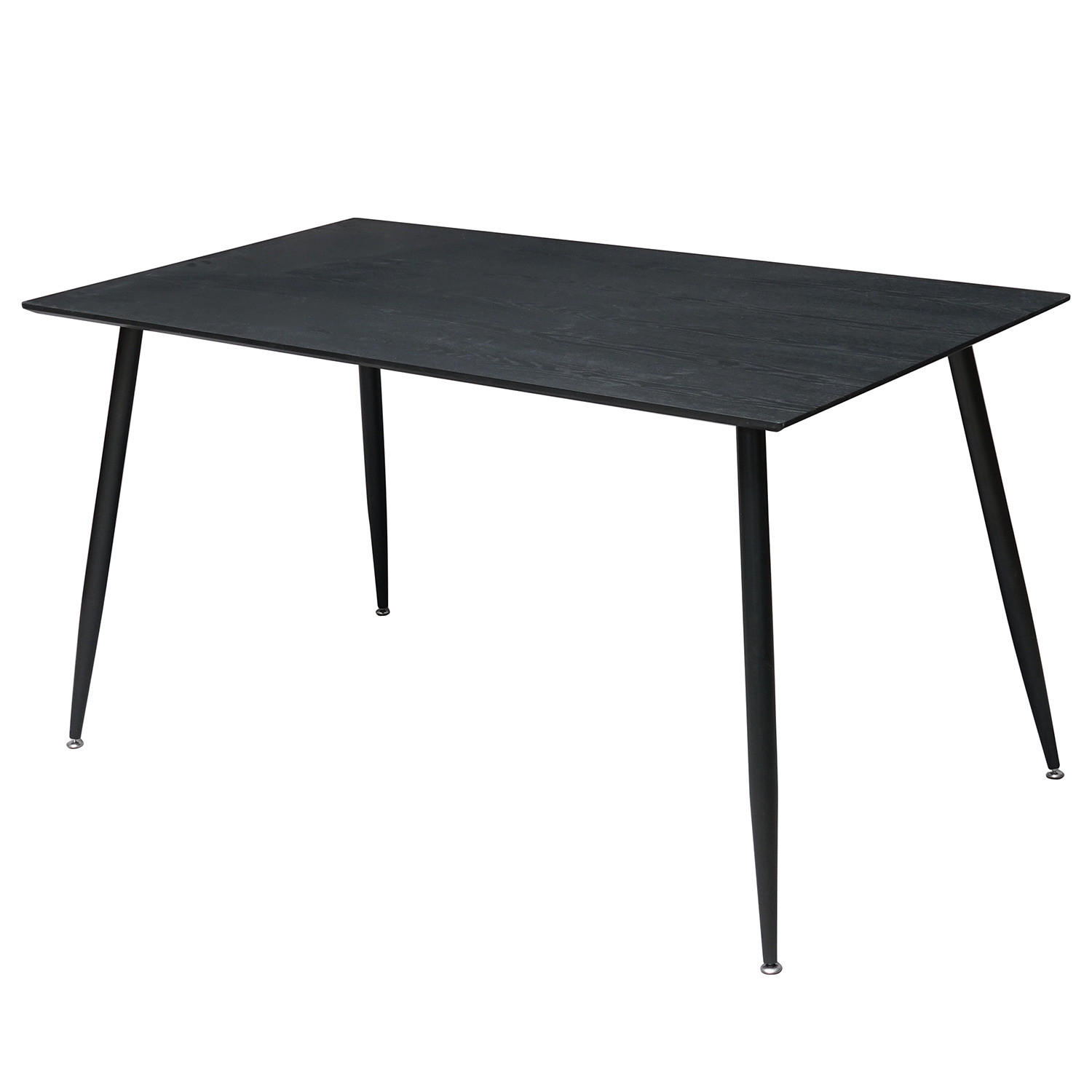 ESSTISCH - Echtholzfurnier / Metall - Eichefarben/Schwarz, Holzwerkstoff/Metall (80/140/75cm) - home24