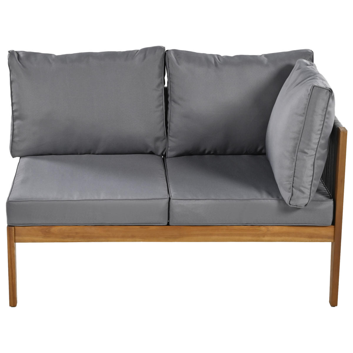 GARTENMÖBEL 240x184x64cm grau aus Akazienholz mit Polyesterbezug - Grau, Textil - Modfu