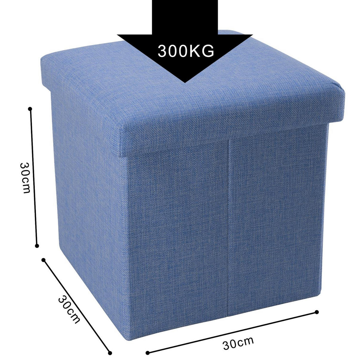 SITZBOX Faltbar 30/30/30 cm (Blau) - Blau, Textil (30/30/30cm) - Intirilife