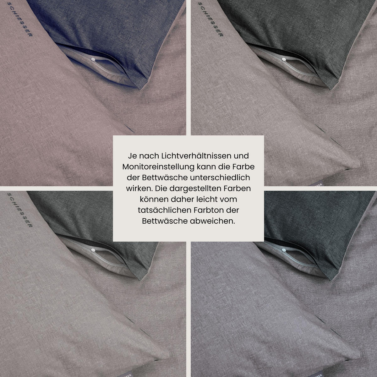 BETTWÄSCHESET Doubleface - Renforcé - 2-teilig - 135 x 200 cm - Grau-Schwarz - Schwarz, Textil (135/200cm) - SCHIESSER