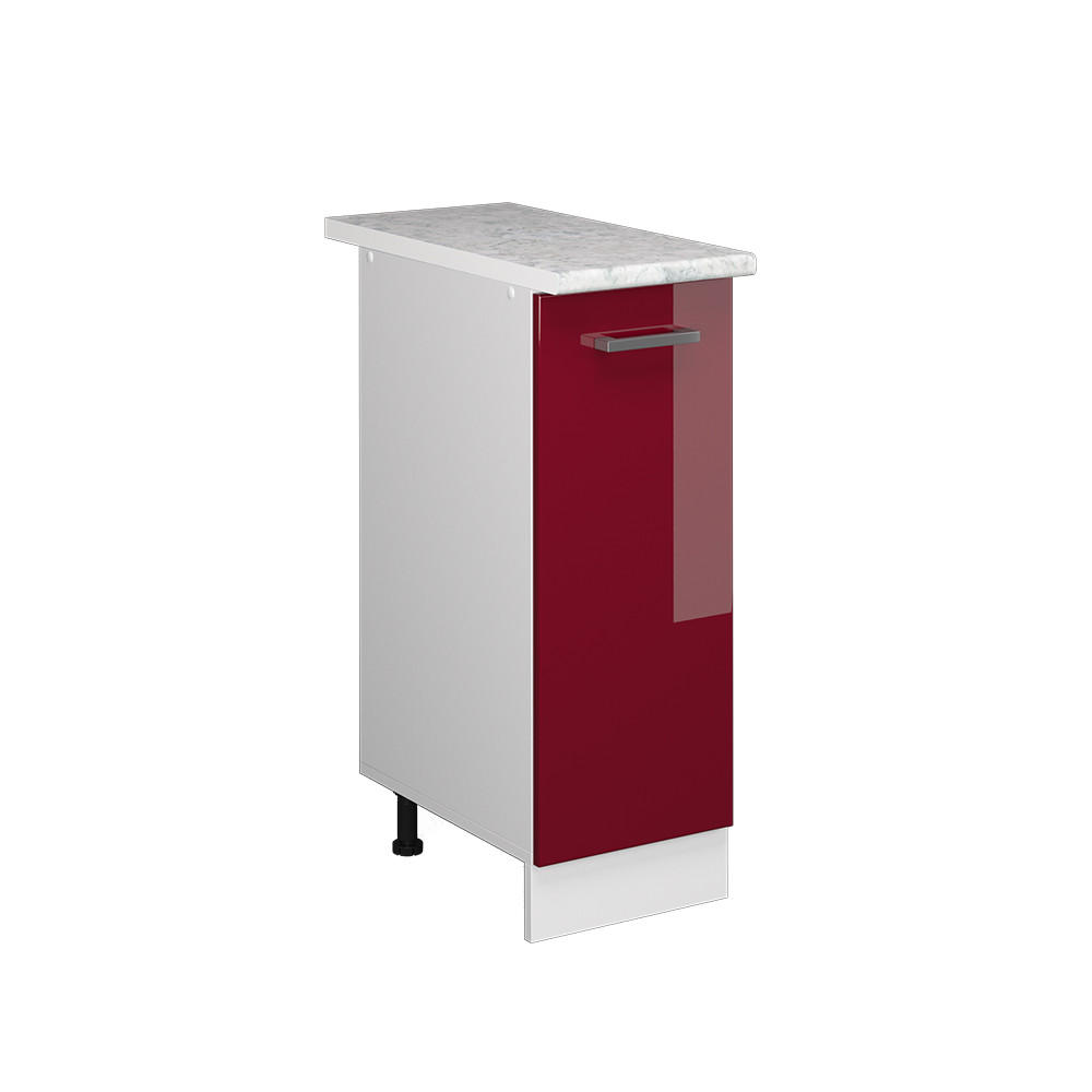 APOTHEKERSCHRANK R-Line Rot Hochglanz 30 cm , AP Marmor - Bordeaux/Rot, Holzwerkstoff (30/81.6/60cm) - Vicco