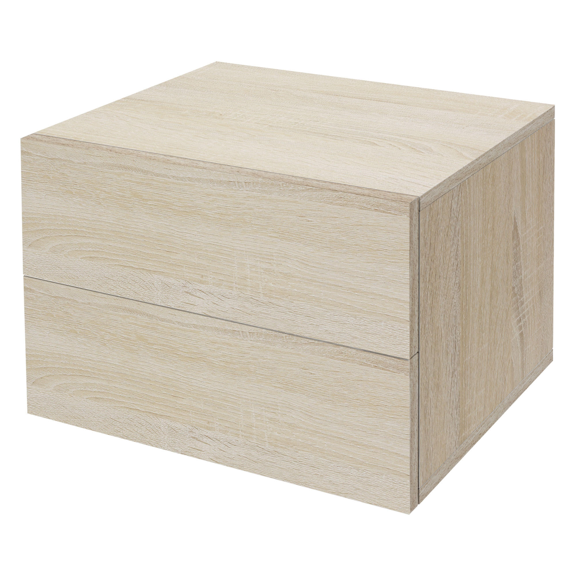 NACHTTISCH rechteckig Braun 42/29/30 cm - Hellgrau, Holzwerkstoff (29/42/30cm) - ML-DESIGN