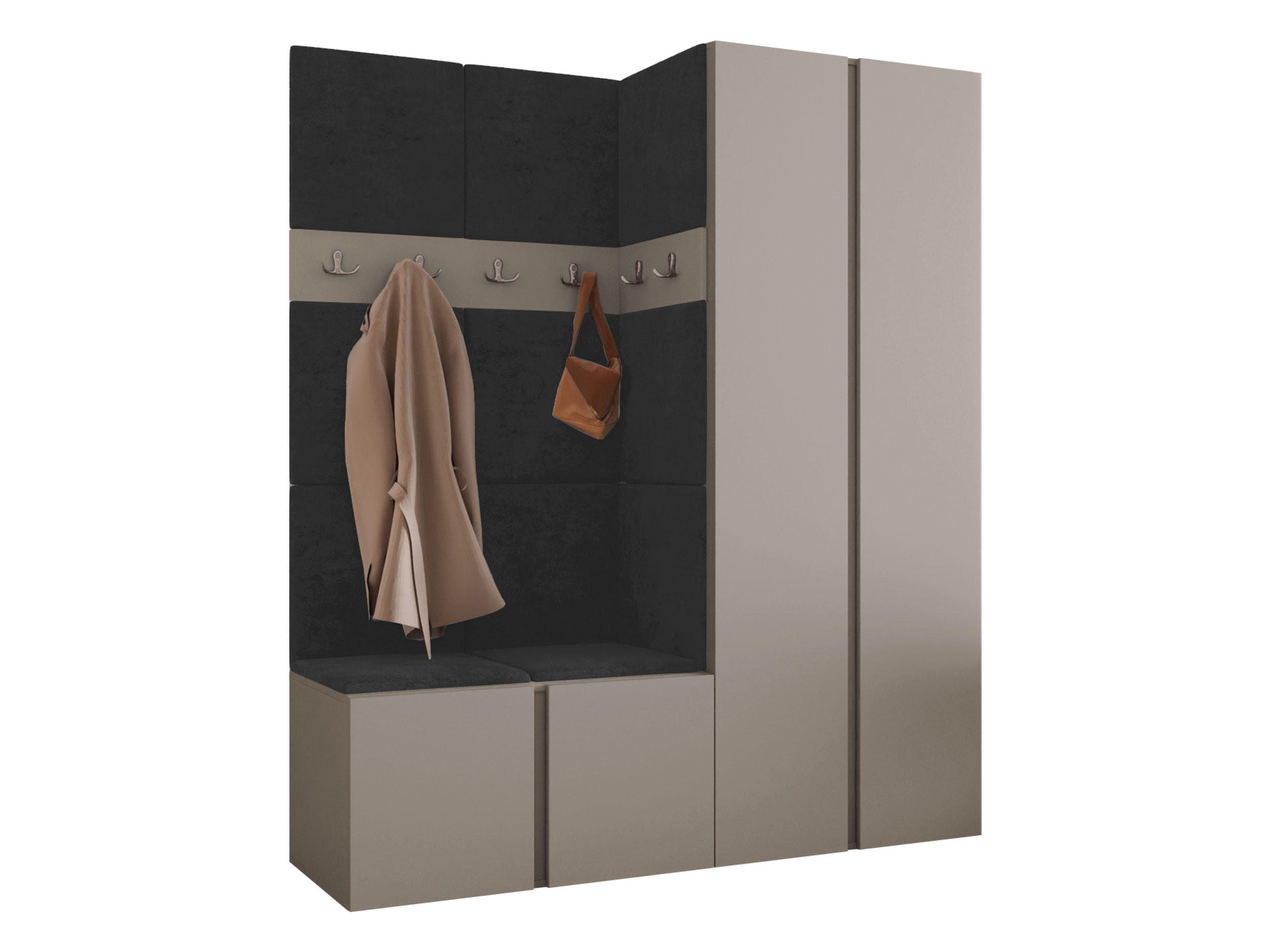 Mirjan24 Garderoben-Set Kaschmir, Anthrazit 158x186x46 cm
