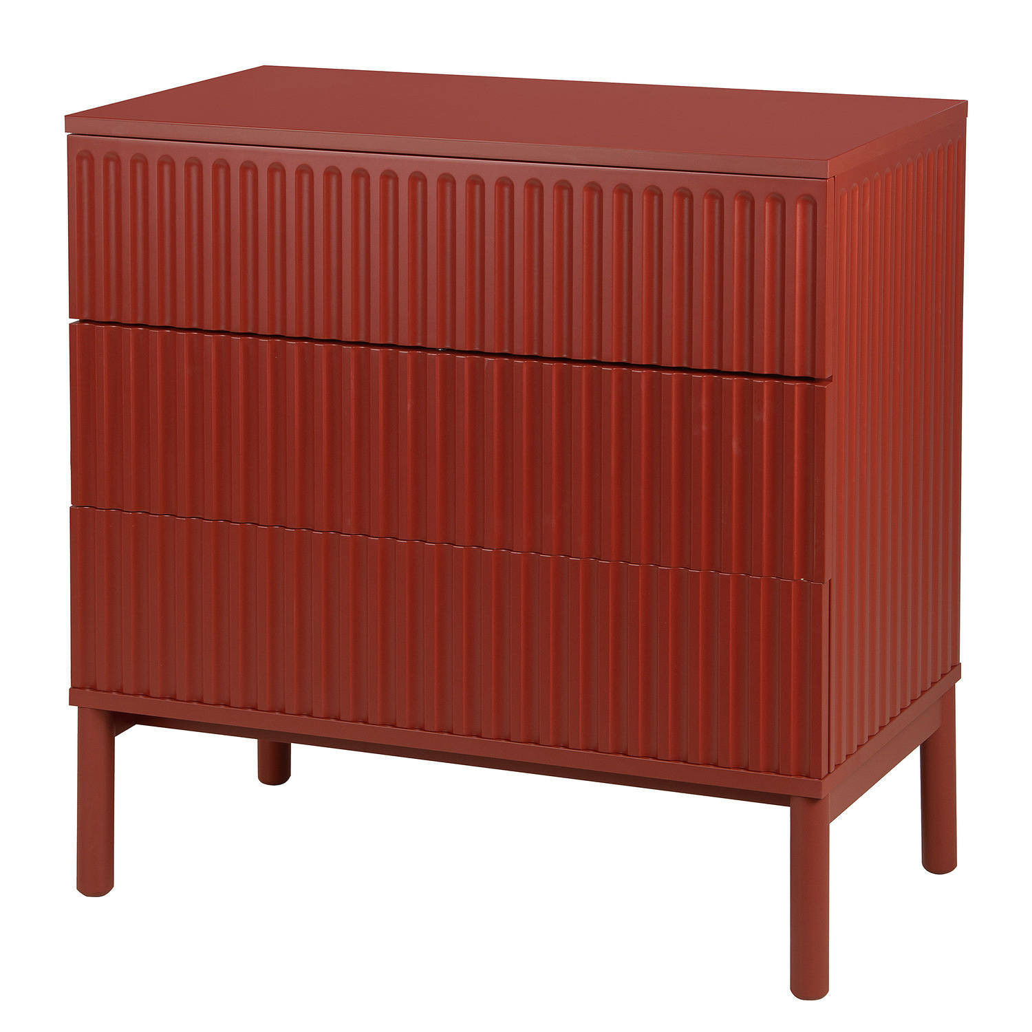 KOMMODE - Teilmassivholz - Rot, Holz/Holzwerkstoff (80/80/40cm) - home24