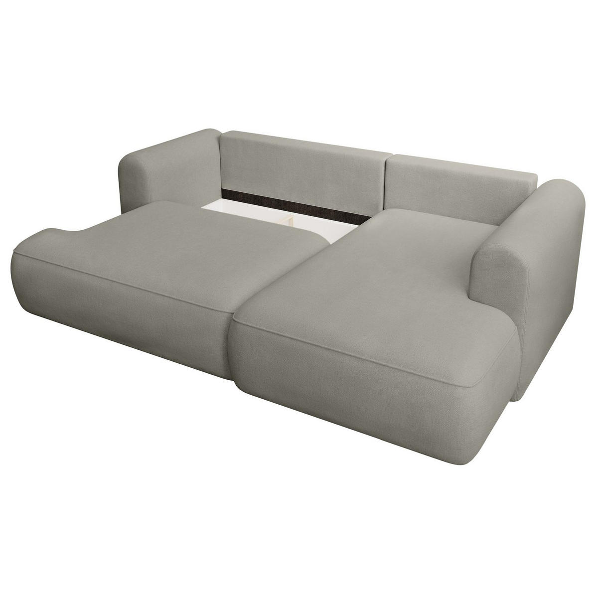 ECKSCHLAFSOFA Ovo Mini Hellgrau Easy-Clean-Chenille-Bezug - Hellgrau/Schwarz, Kunststoff/Textil (238/156cm) - Selsey