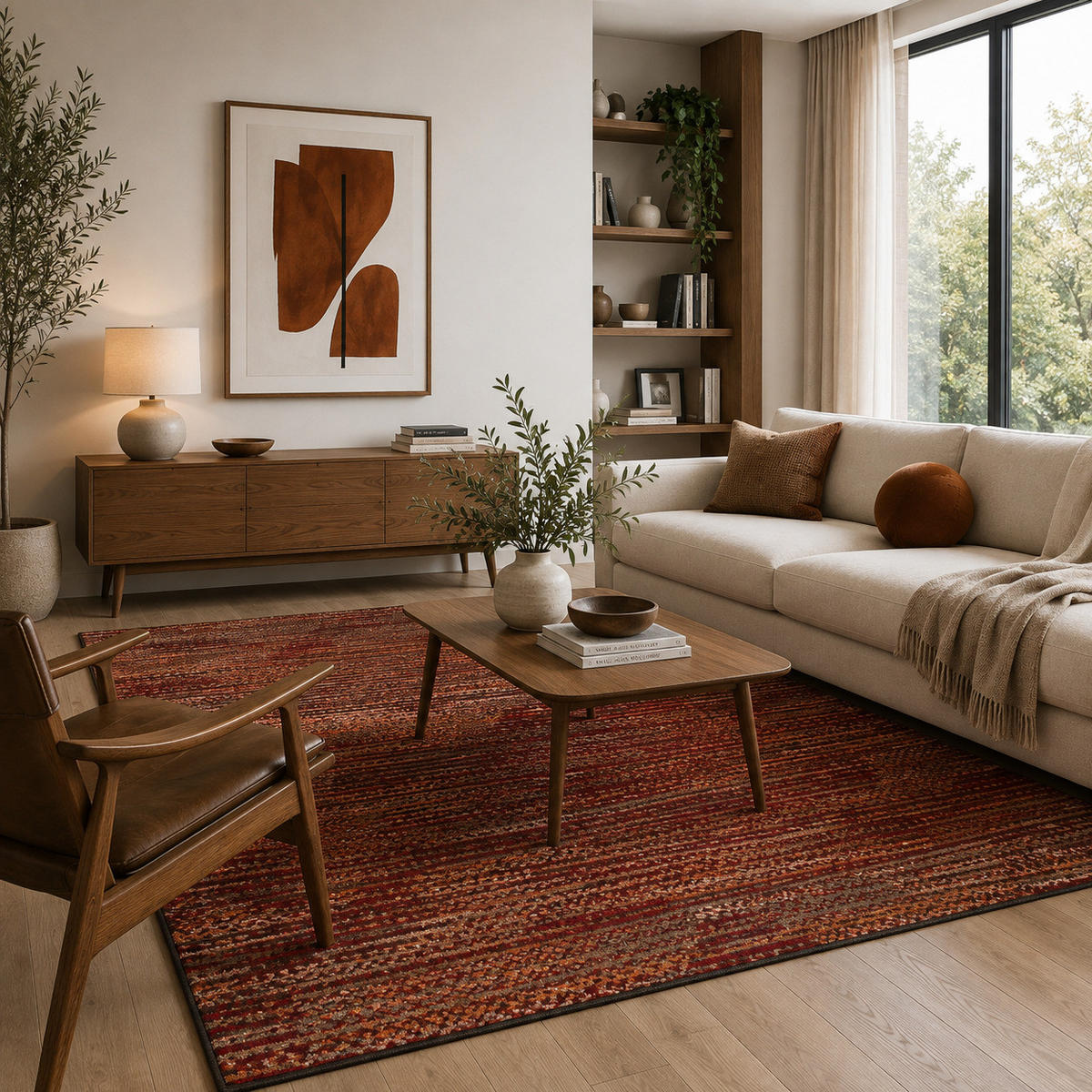 MODERN DESIGNER VELOURS TEPPICH SAMBA - Terracotta, Textil (160/230cm) - Pergamon