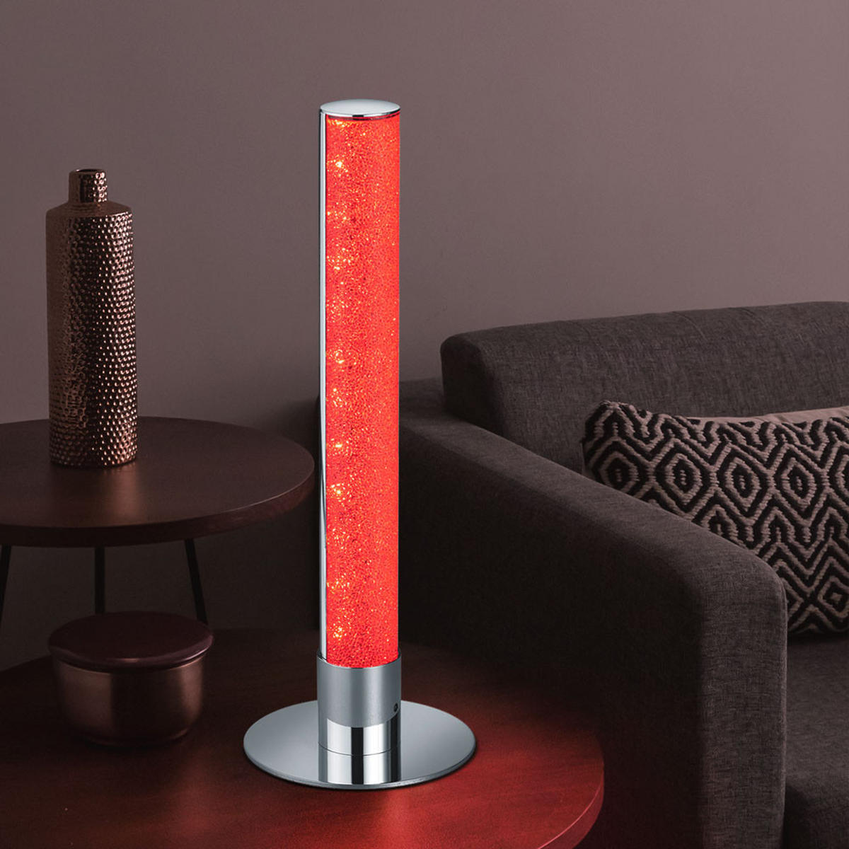 LED TISCHLEUCHTE Leia Silber Chrom - Silberfarben, Metall (15/15/40cm)