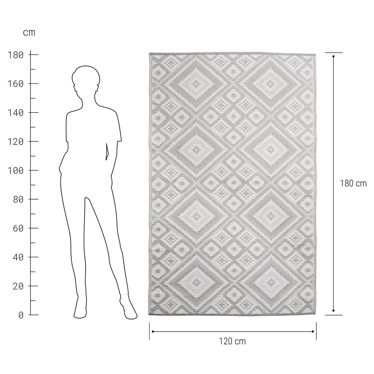 IN-/OUTDOORTEPPICH Colour Clash - Grau, Kunststoff (118/180cm) - Butlers