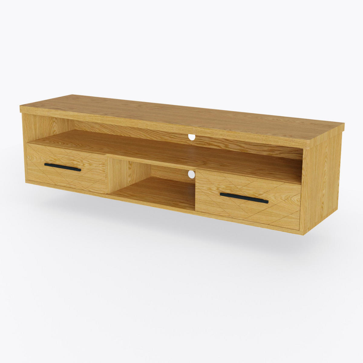 TV-ELEMENT aus Eiche zum Wohnzimmer CARIN - Eichefarben, Holz (170/45/45cm) - Rawood Furniture