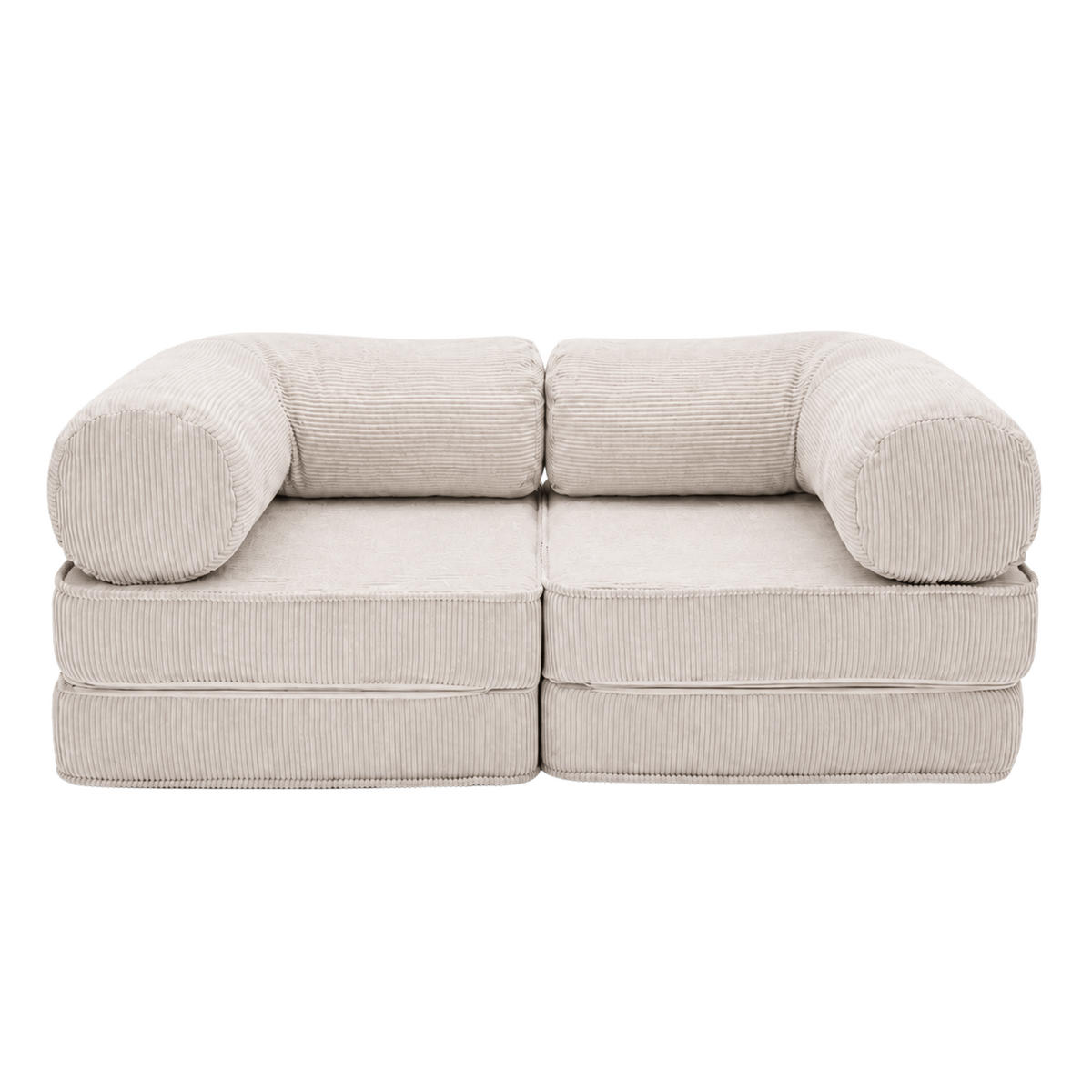 SOFA SURB Duo 100 Schlafsofa 2-Sitzer Beige 200/100 cm - Chromfarben/Beige, Textil/Metall (200/70/100cm) - SURB