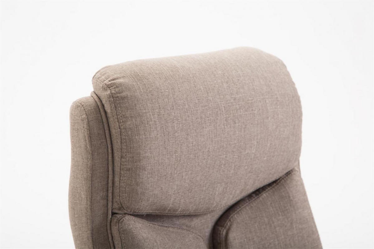 CHEFSESSEL Stoff taupe - Taupe/Chromfarben, Textil/Metall (65/115/73cm) - CLP