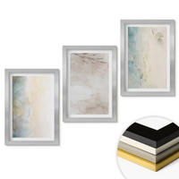 WANDBILDER 3er Set - 20x30 cm Silberner Rahmen - Zarte Aquarellkartons - Silberfarben, Kunststoff (20/30cm) - ArtPrintCave