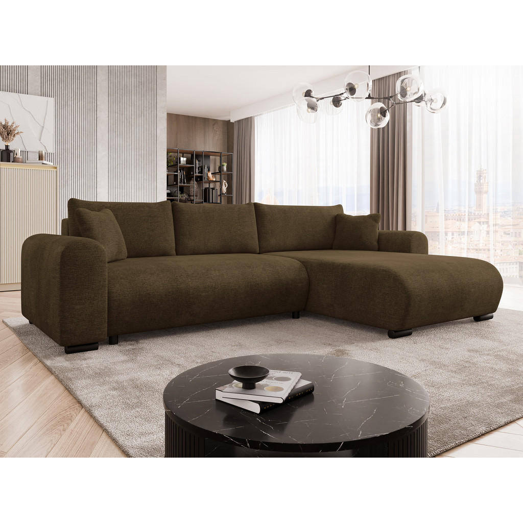Thumbnail - Mirjan24 Ecksofa, Dunkelbraun, Textil, 5-Sitzer, L-Form,L-Form, 285x188 cm, Wohnzimmer, Sofas & Couches, Wohnlandschafte...