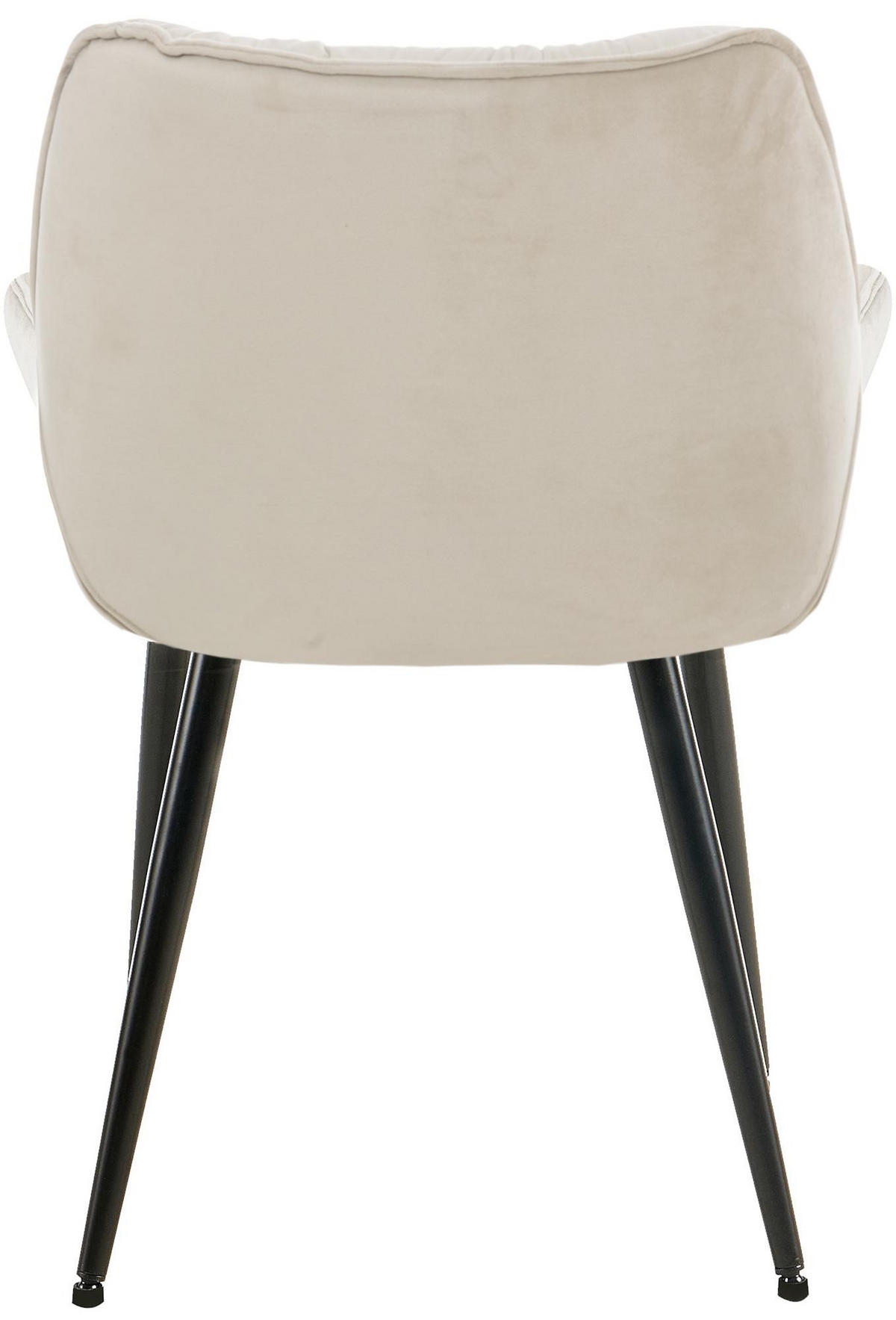 ARMLEHNENSTUHL 2er Set Samt Creme - Creme/Schwarz, Textil/Metall (58/83/62cm) - CLP