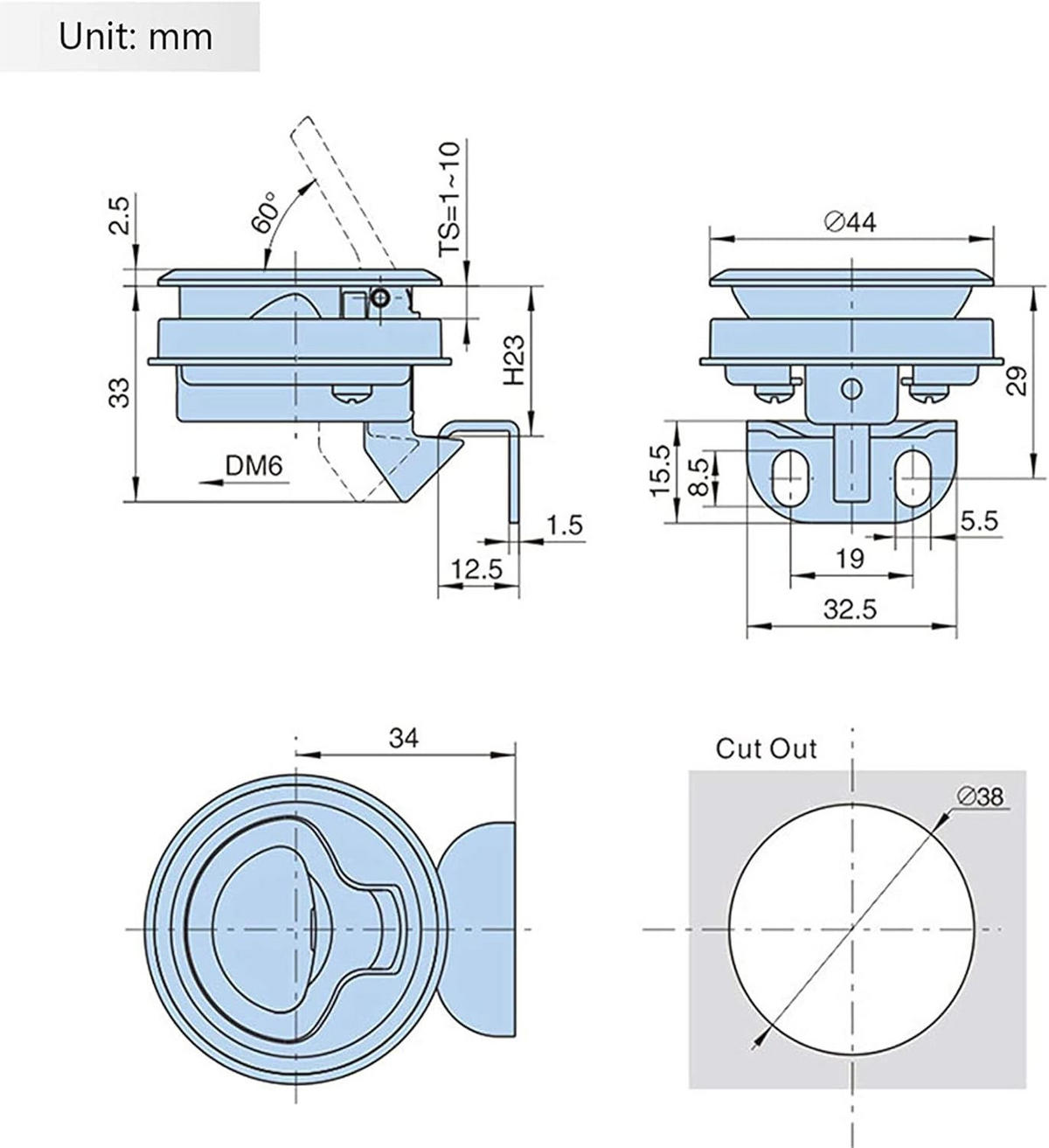 MÖBELGRIFF 1er-Set - Silberfarben, Metall (3/3.5/6.2cm)