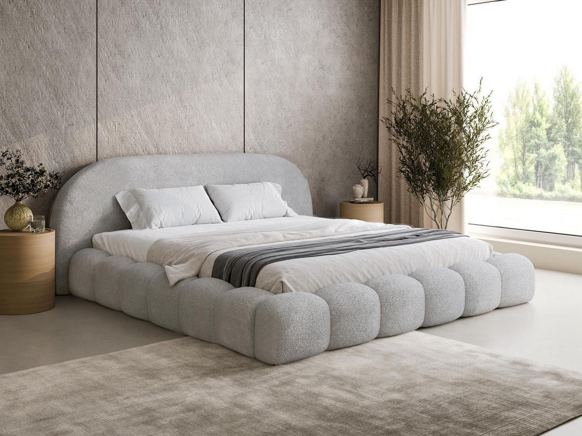POLSTERBETT Metallrahmen 180x200 Grau OMBIS - Grau, Holzwerkstoff (180/200cm) - Compleo24