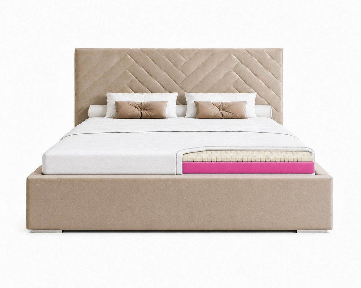 MARPUR TOP5 Latex Topper 160x200 cm H3, 5 cm, Weiß - Weiß, Textil (160/200cm) - Marpur