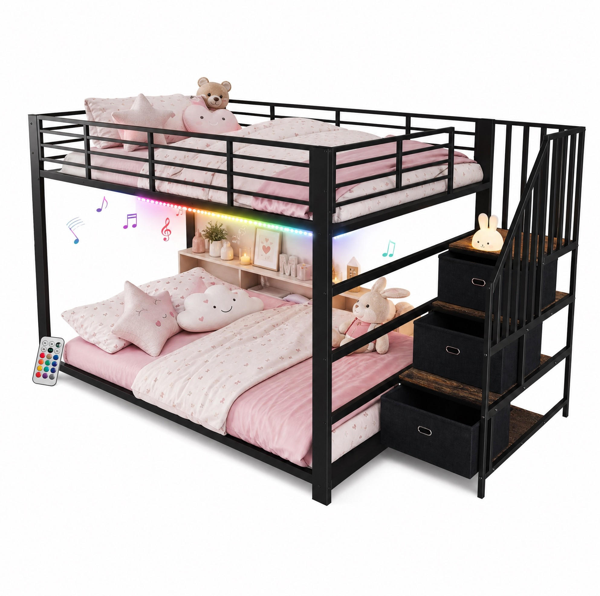 Modfu Etagenbett Schwarz 140x200 cm