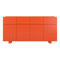 SIDEBOARD Cubo Long, Geometrische 3D Fronten, 169 cm, Orange - Orange, Holz/Holzwerkstoff (168.9/83.8/41.8cm) - Skandica