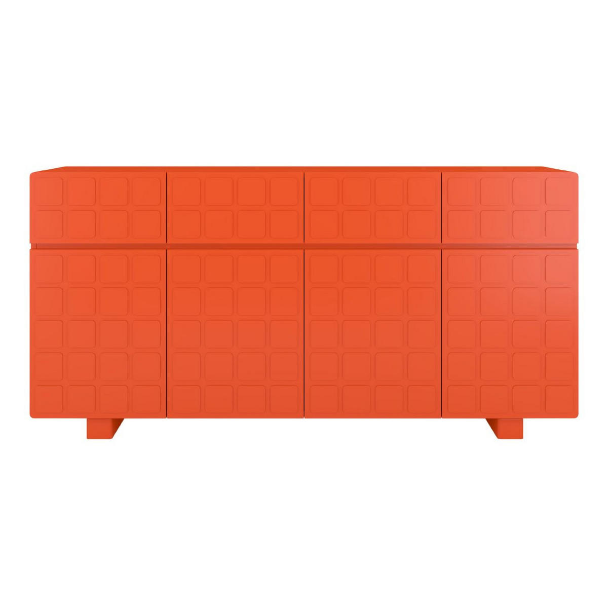 SIDEBOARD Cubo Long, Geometrische 3D Fronten, 169 cm, Orange - Orange, Holz/Holzwerkstoff (168.9/83.8/41.8cm) - Skandica