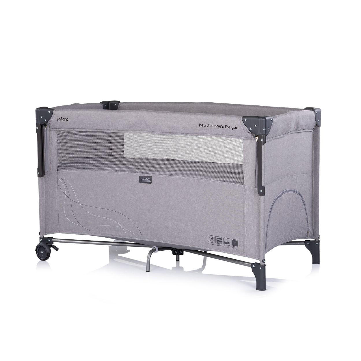 REISEBETT Relax Leinen 2 Ebenen grau hellgrau Tasche, Reißverschluss, Räder, faltbar - Grau, Kunststoff (60/120cm) - Chipolino