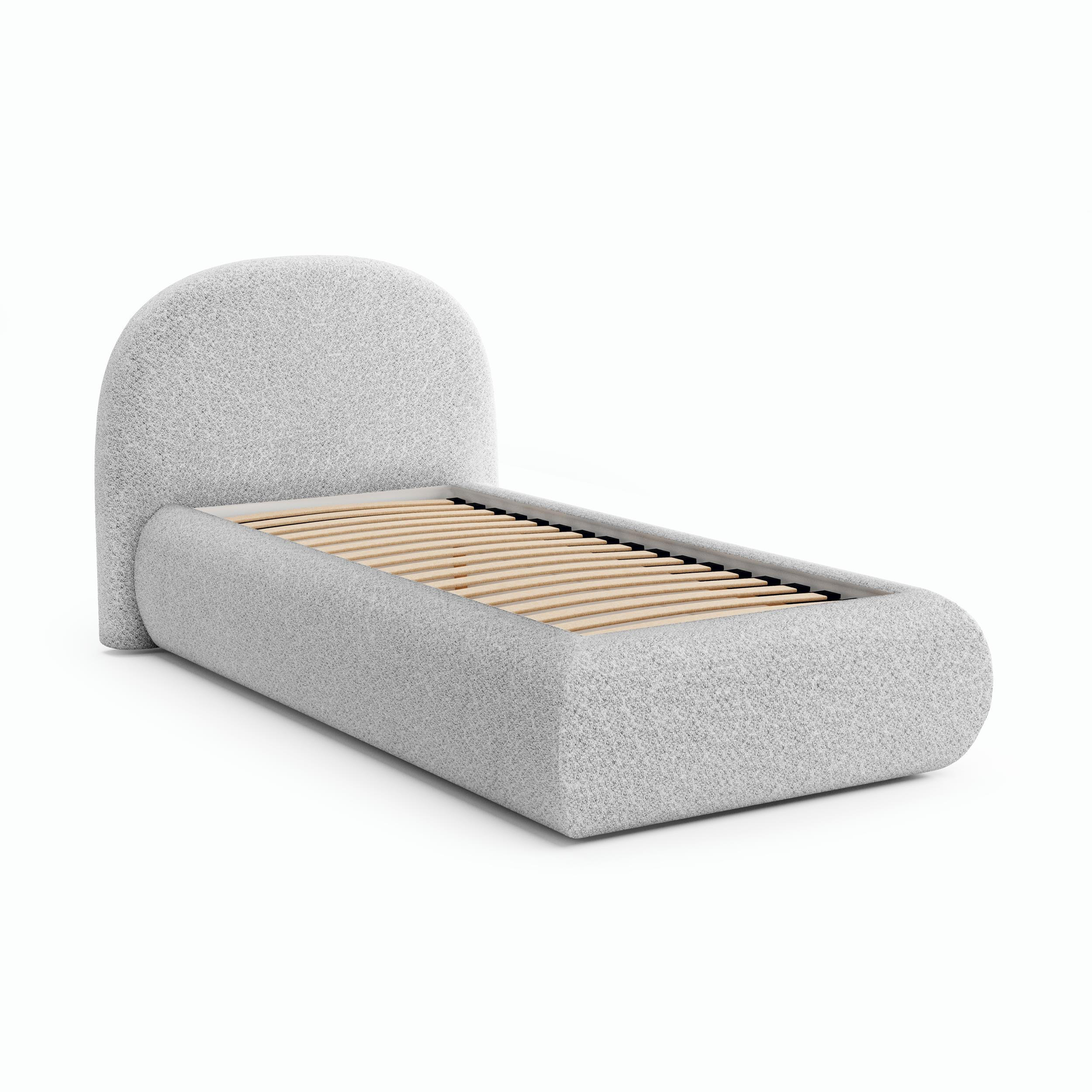 Beautysofa ČALOUNĚNÁ POSTEL Motti 90×200, jednolůžko s úložným prostorem, bez matrace, světle šedá