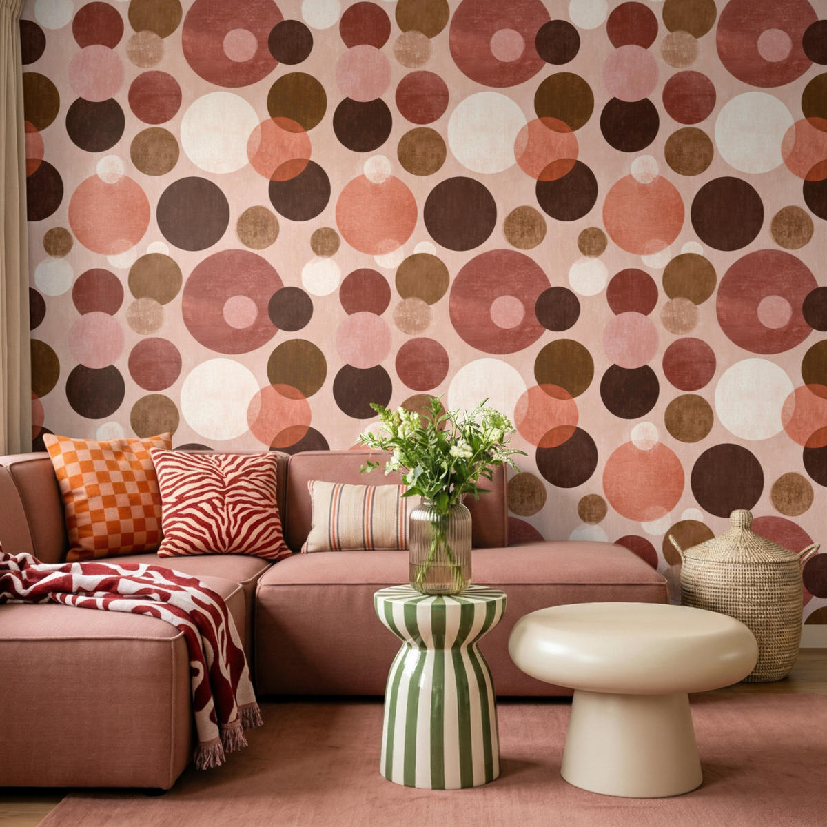 TAPETE - Kreise - Modern - Farbenfroh - 300x220 cm - Multicolor, Papier (300/220cm) - OnlyWow