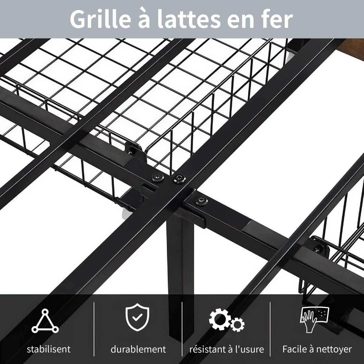 METALLBETT 140x200 cm, 4 Schubladen, LED-Beleuchtung - Schwarz, Textil/Metall (140/200cm)