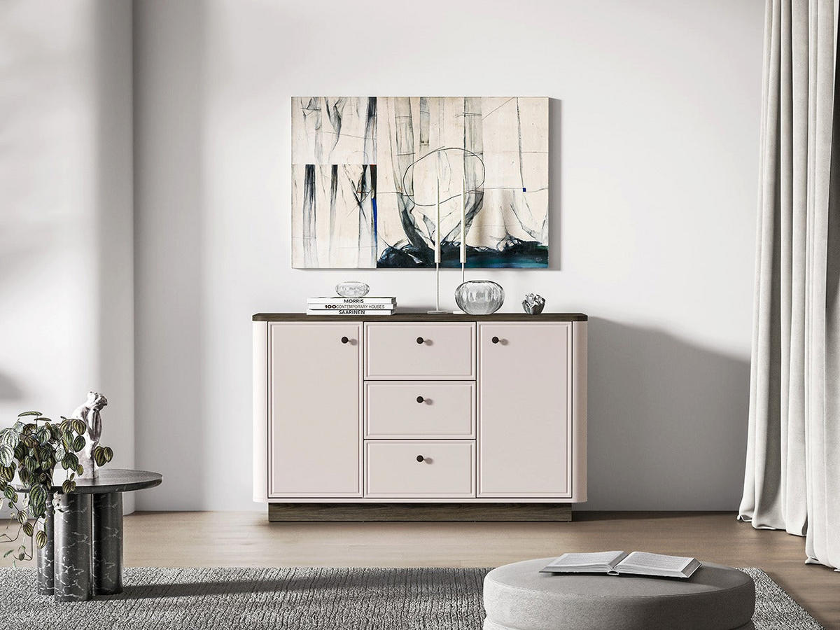 KOMMODE – 138 cm – Vilavio – Kaschmir / Eichefarben - Kaschmir/Eichefarben, Holzwerkstoff (138/85/40cm) - hi-markt