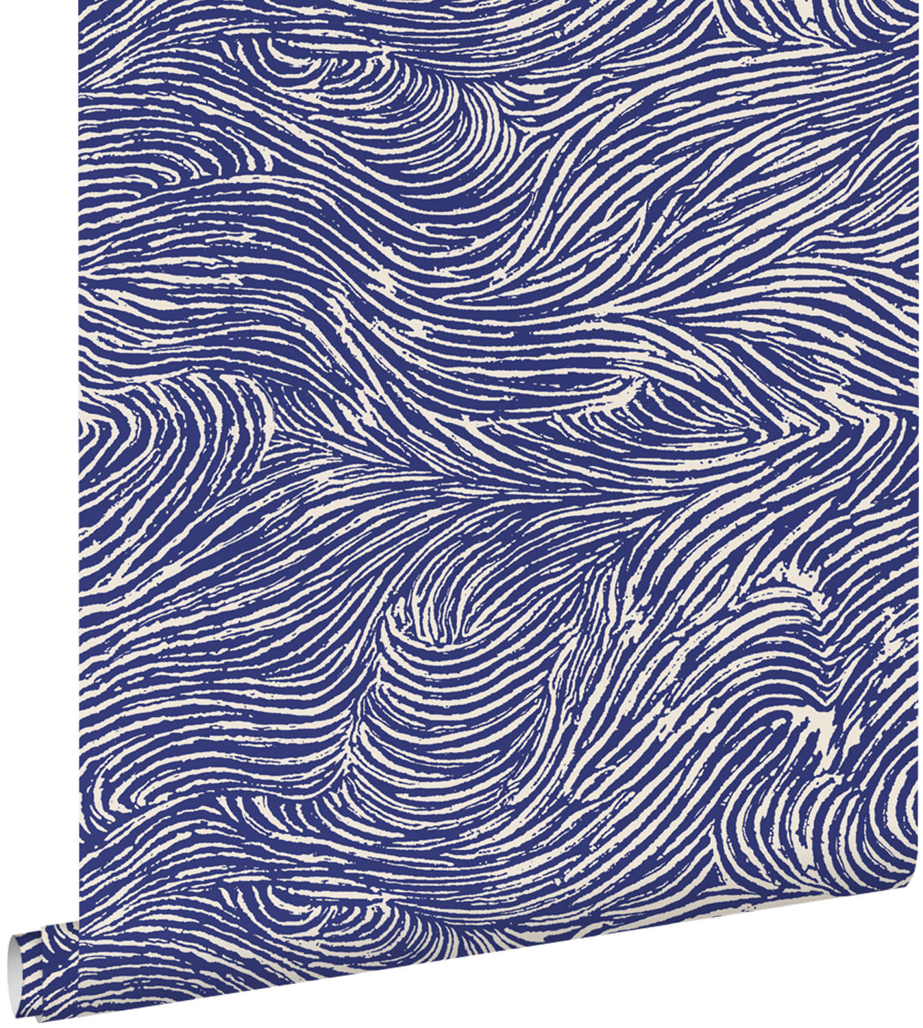 TAPETE 3d Wellenförmige Linien 50 x 900 cm - Blau, Papier (50/900cm) - ESTAhome