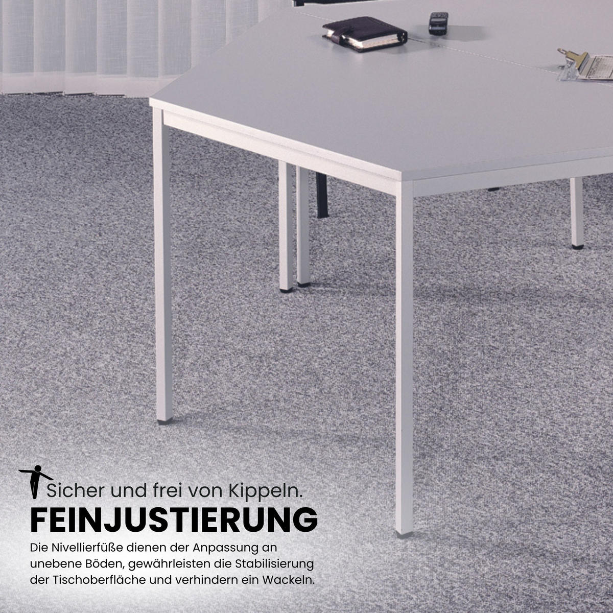 KANTINENTISCH Serie-V 80/120/72 cm in Grau/Grau - Grau, Holzwerkstoff (80/120/72cm) - bümö