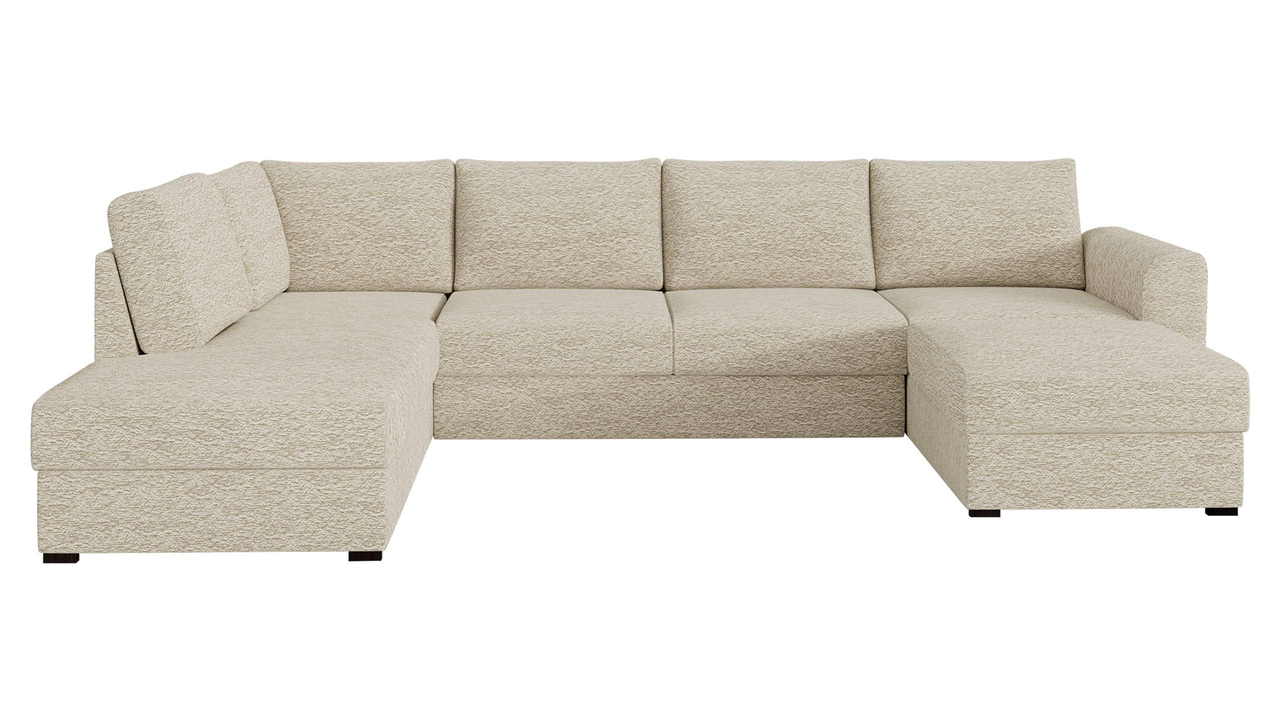 WOHNLANDSCHAFT Wilma Premium, Seite: Links - Schwarz/Naturfarben, Holz/Textil (305/85/188cm) - MIRJAN24