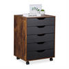 ROLLCONTAINER - Multicolor/Schwarz, Holzwerkstoff/Kunststoff (48/66.5/39.5cm) - Relaxdays
