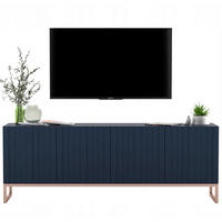 TV-SCHRANK Elpis Marineblau Matt mit Metallrahmen 150 cm - Blau/Kupferfarben, Holzwerkstoff/Metall (150/51.5/36.5cm) - Meble Lindner